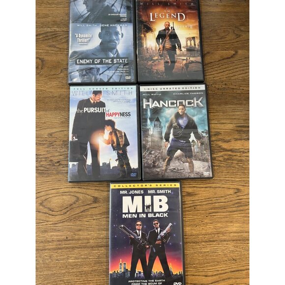 Will Smith DVD 5 Movie Lot Bundle MIB Hancock Pursuit Of Happyness I Am Legend - Picture 2 of 3